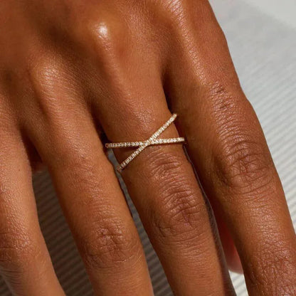 [Gaonasi]Nia Gold Diamond Cross Ring