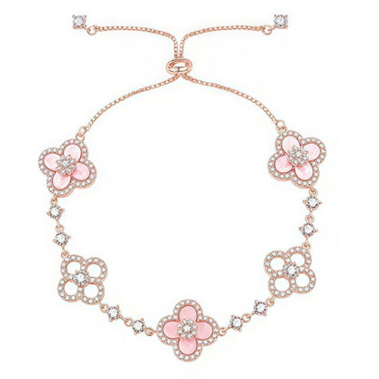 [Gaonasi]CLOVER 5 MOTIF PINK BLUE RED WHITE BRACELET