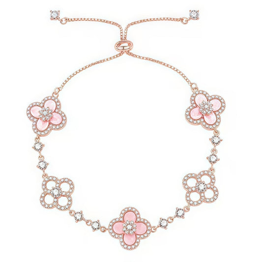 [Gaonasi]CLOVER 5 MOTIF PINK BLUE RED WHITE BRACELET