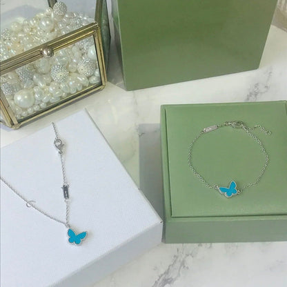 [Gaonasi]BUTTERFLY TURQUOISE BUTTERFLY BRACELET SILVER