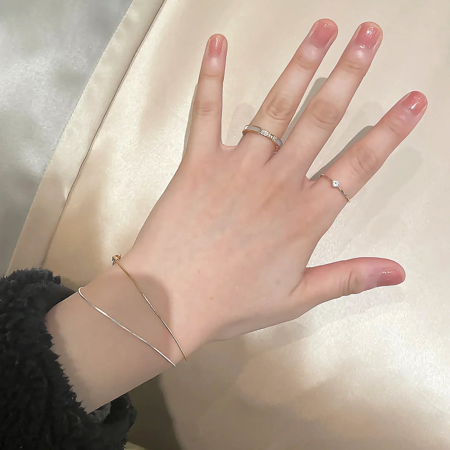 [Gaonasi]Gabrielle Diamond Simulant Gold Ring