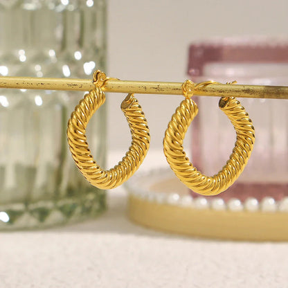 [Gaonasi]Emani Twist Square Earrings