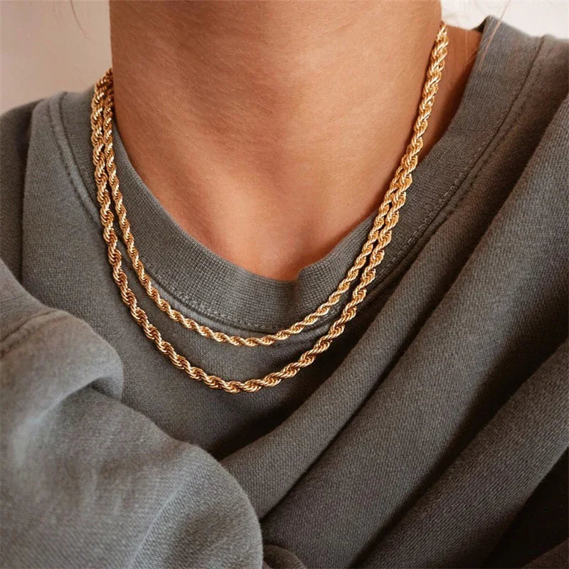 [Gaonasi]Bianca Rope Chain Gold Necklace