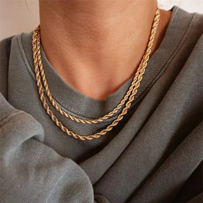 [Gaonasi]Bianca Rope Chain Gold Necklace