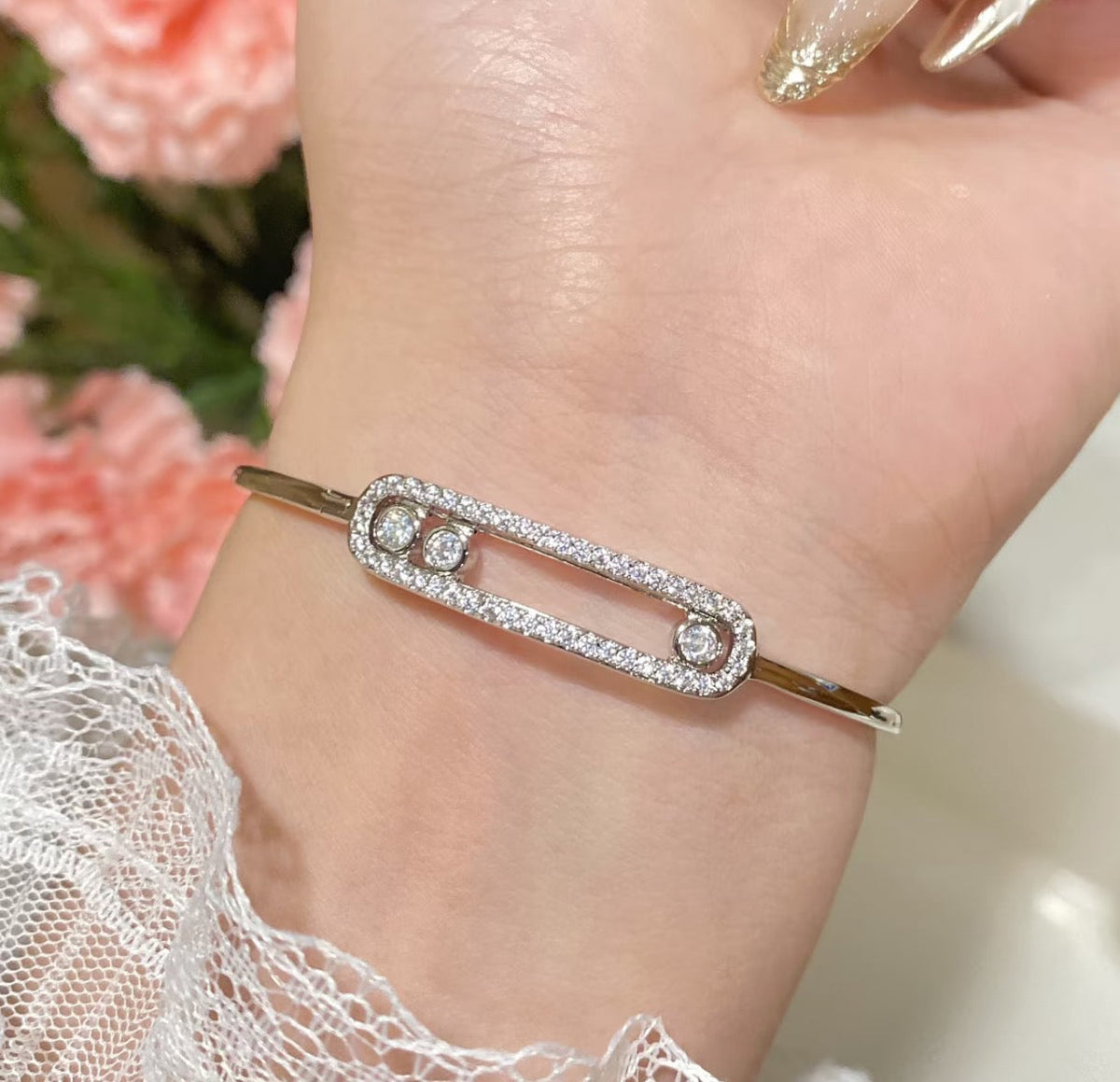 [Cadisa]Move Pavé Diamond Bangle Bracelet M