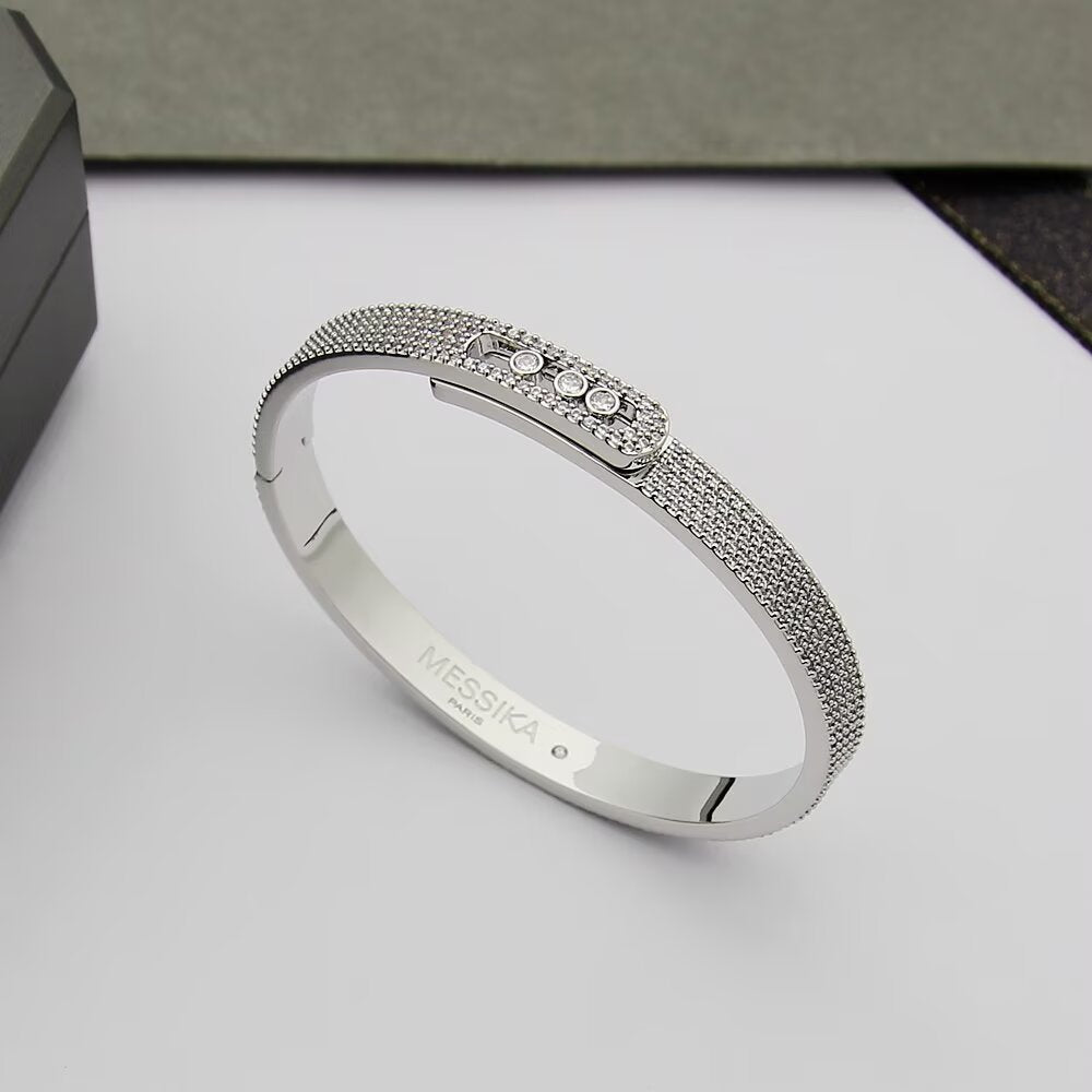 [Cadisa]Move Noa Full Pavé Diamond Bangle Bracelet