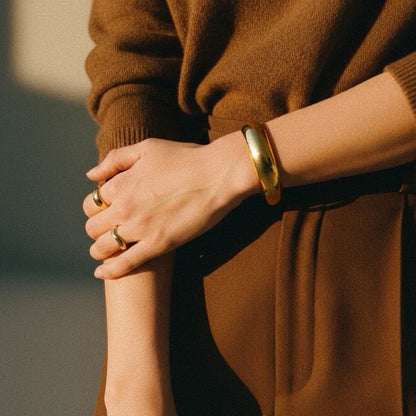 [Gaonasi]Lunaria Gold Wave Ring