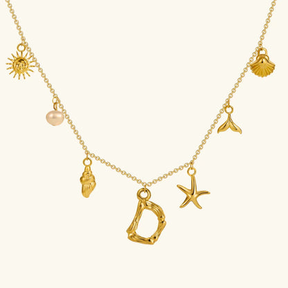 [Gaonasi]Avaria Ocean Initial Necklace
