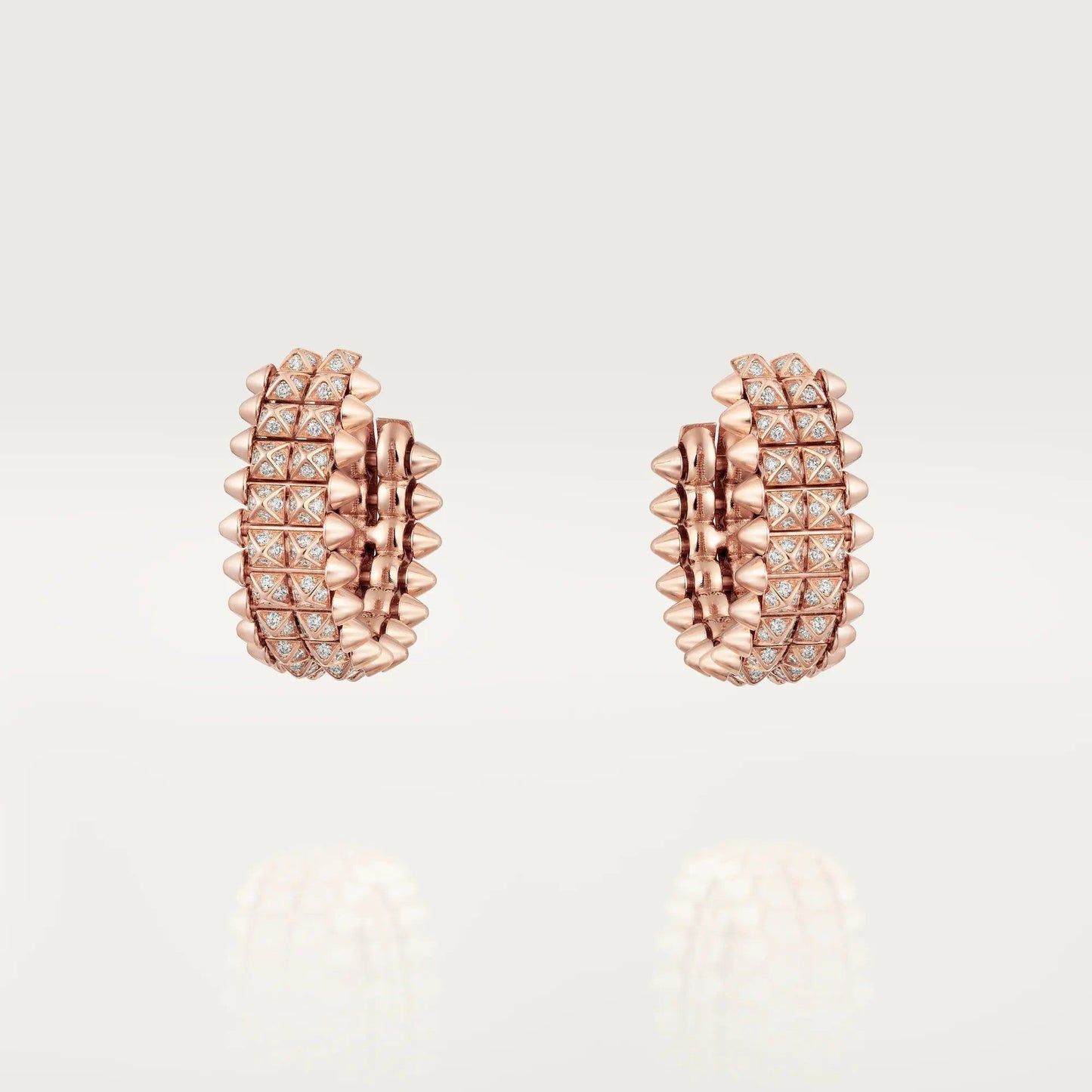 [Gaonasi Jewelry]CLASH 9.2MM FULL DIAMOND DOUBLE ROW EARRINGS
