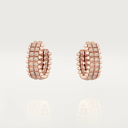 [Gaonasi Jewelry]CLASH 9.2MM FULL DIAMOND DOUBLE ROW EARRINGS