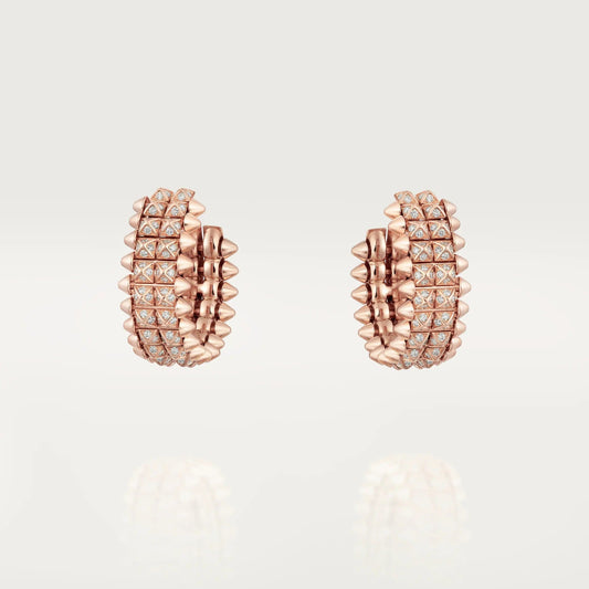 [Gaonasi Jewelry]CLASH 9.2MM FULL DIAMOND DOUBLE ROW EARRINGS