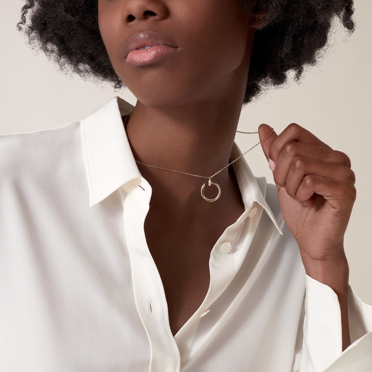 [Gaonasi Jewelry]JUSTE NECKLACE HALF DIAMOND