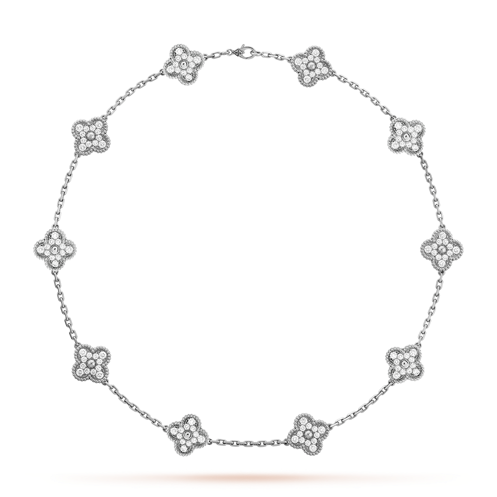 [Gaonasi]CLOVER 10 MOTIFS DIAMOND NECKLACE