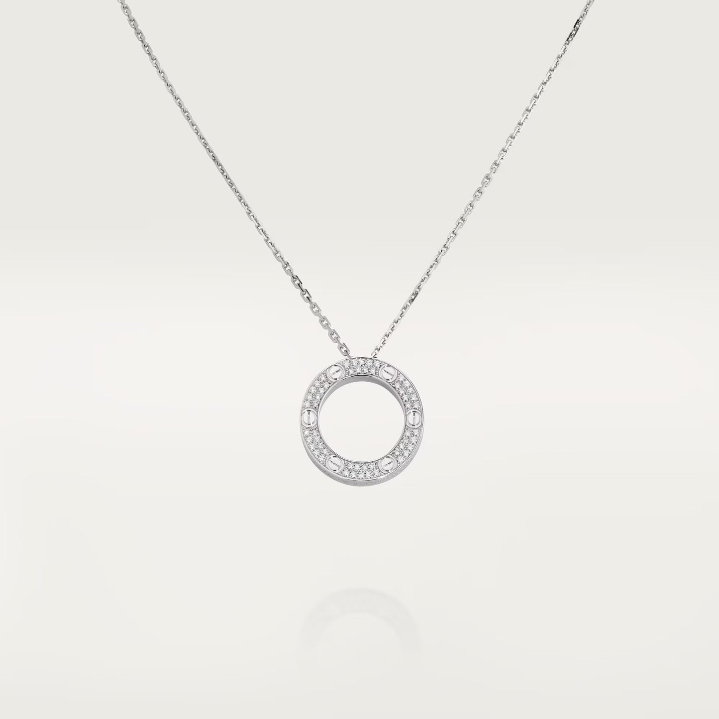 [Gaonasi Jewelry]LOVE NECKLACE 16MM  FULL DIAMOND
