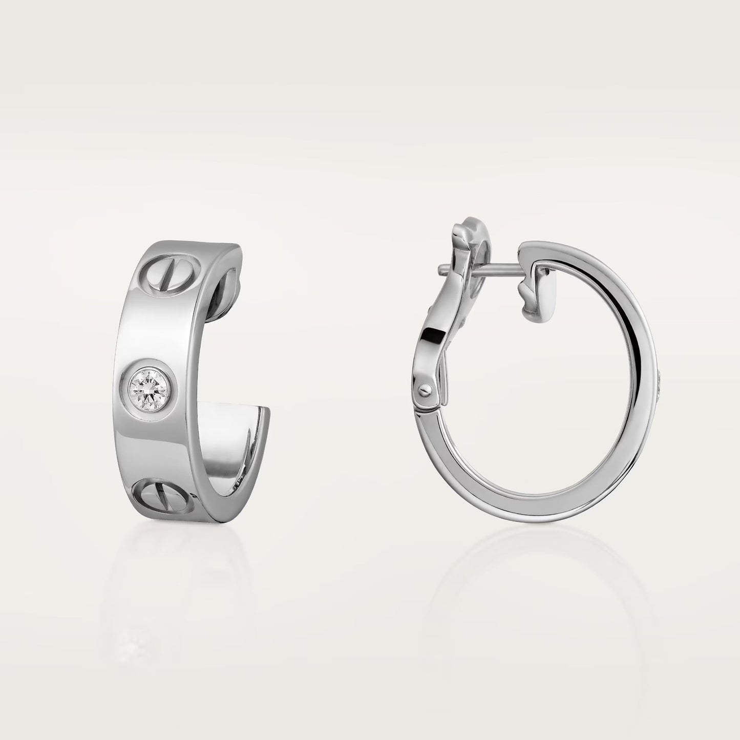 [Gaonasi Jewelry]LOVE EARRINGS 5.7MM 2 DIAMONDS