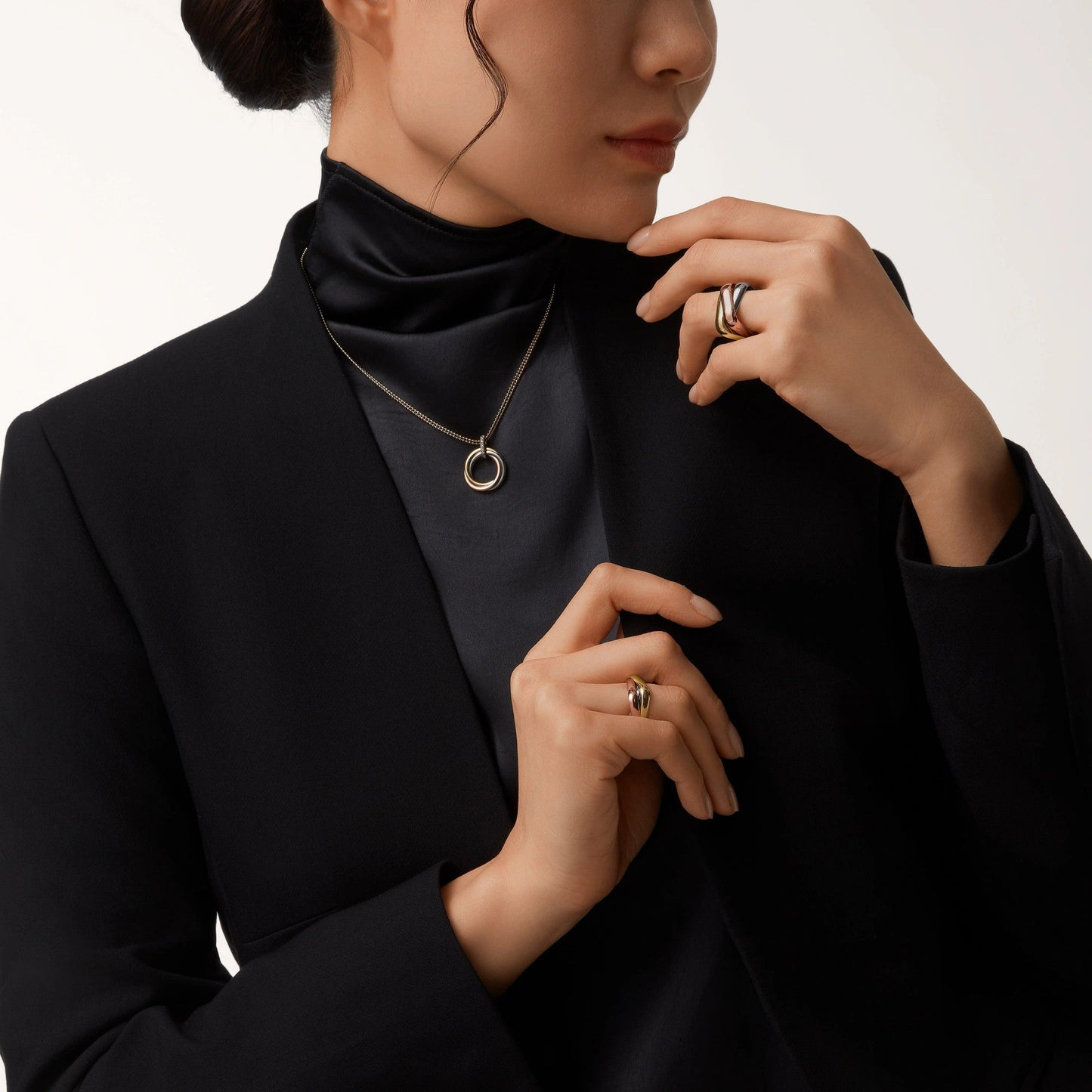 [Gaonasi Jewelry]TRINITY MEDIUM  DIAMONDS NECKLACE
