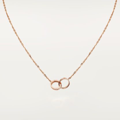 [Gaonasi Jewelry]LOVE DOUBLE RING HALF DIAMOND NECKLACE
