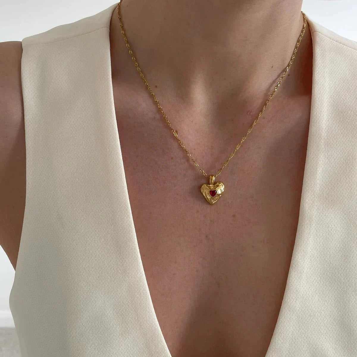 [Gaonasi]Vesper Gold Heart Necklace