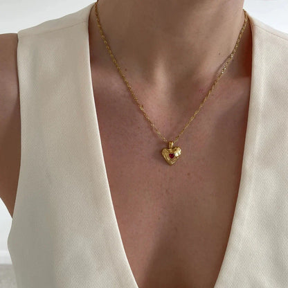 [Gaonasi]Vesper Gold Heart Necklace