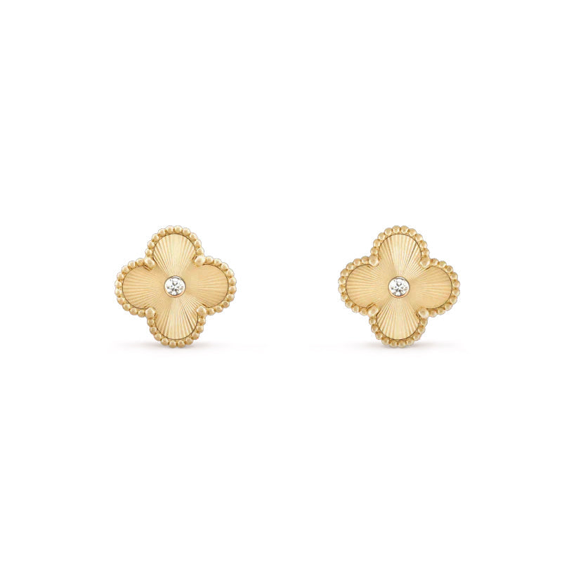 [Gaonasi]CLOVER  15MM DIAMOND EARRINGS COLLECTION