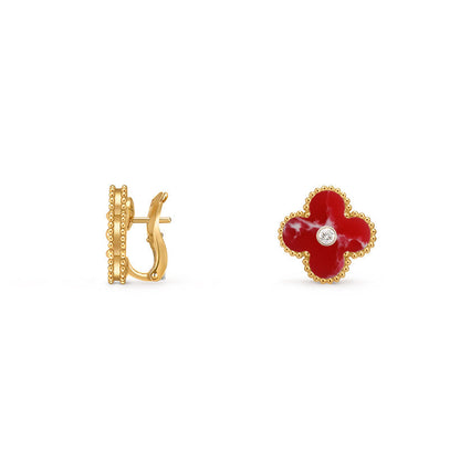 [Gaonasi]CLOVER 15MM MOP DIAMOND EARRINGS COLLECTION