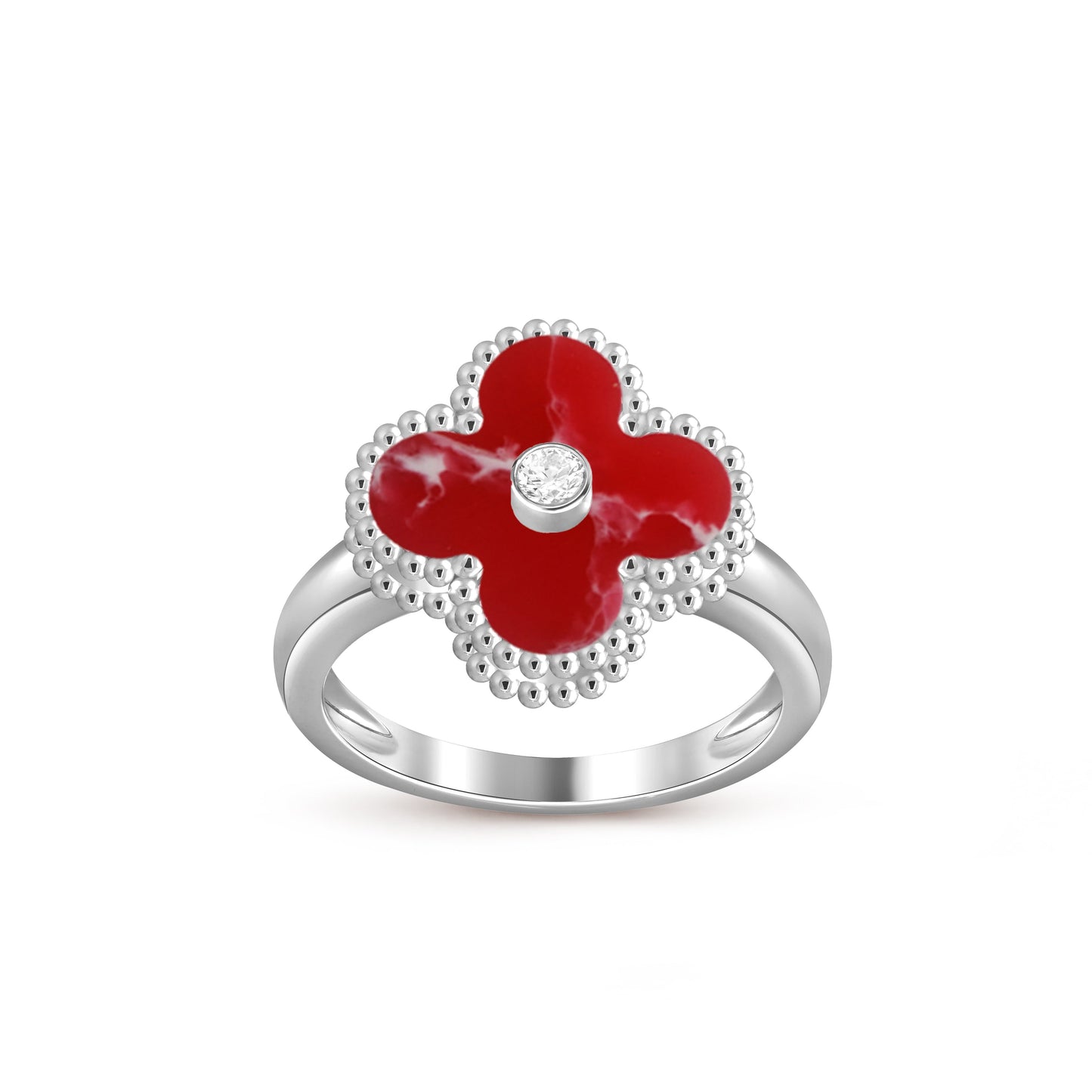 [Gaonasi]CLOVER SILVER DIOMND RING COLLECTION
