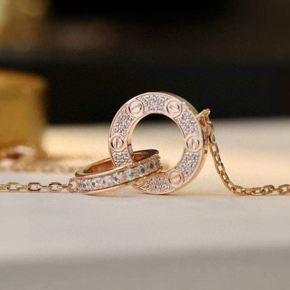 [Gaonasi Jewelry]LOVE  FULL DIAMOND PENDANT NECKLACE