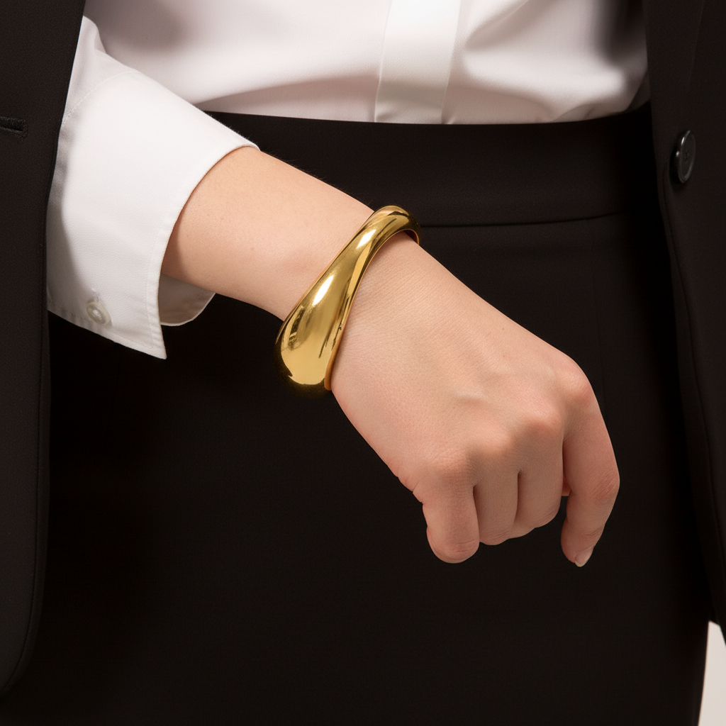[Gaonasi]Jessa Sculpted Gold Bangle