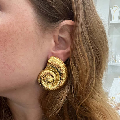 [Gaonasi]Nauticia Gold Shell Earrings