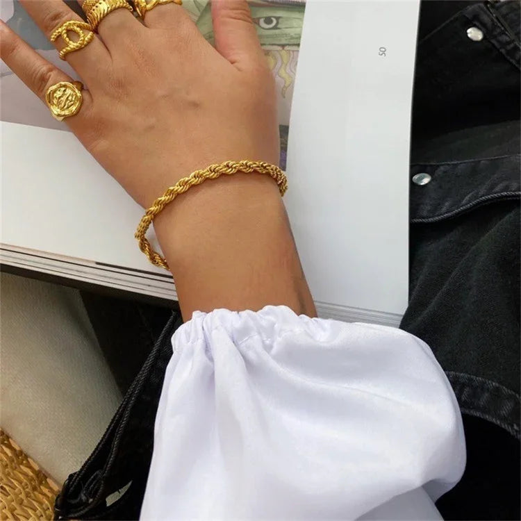 [Gaonasi]Gigi Rope Chain Gold Bracelet