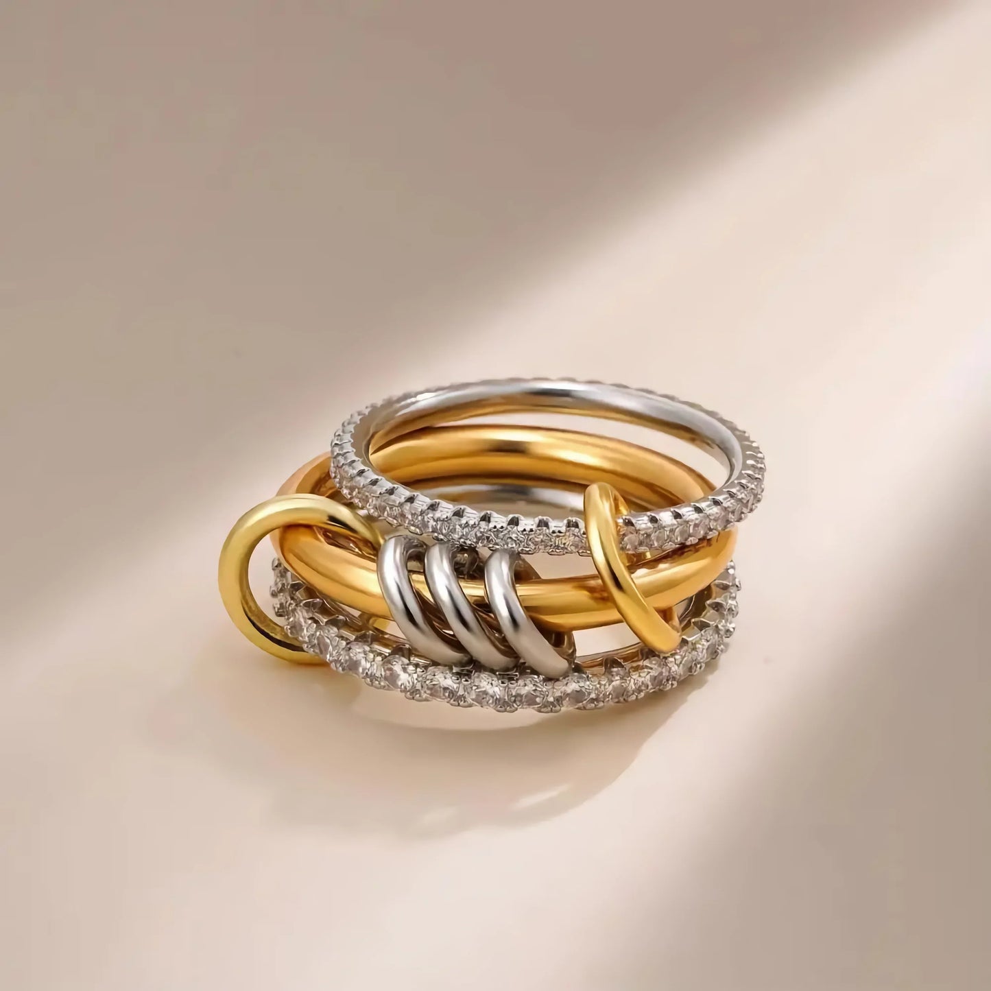 [Gaonasi]Cosette Stacked Diamond Ring