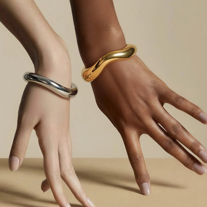 [Gaonasi]Zaria Asymmetrical Gold Bangle