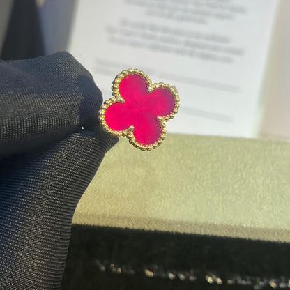 [Cadisa]NEW CLOVER PINK ENAMEL RINGS