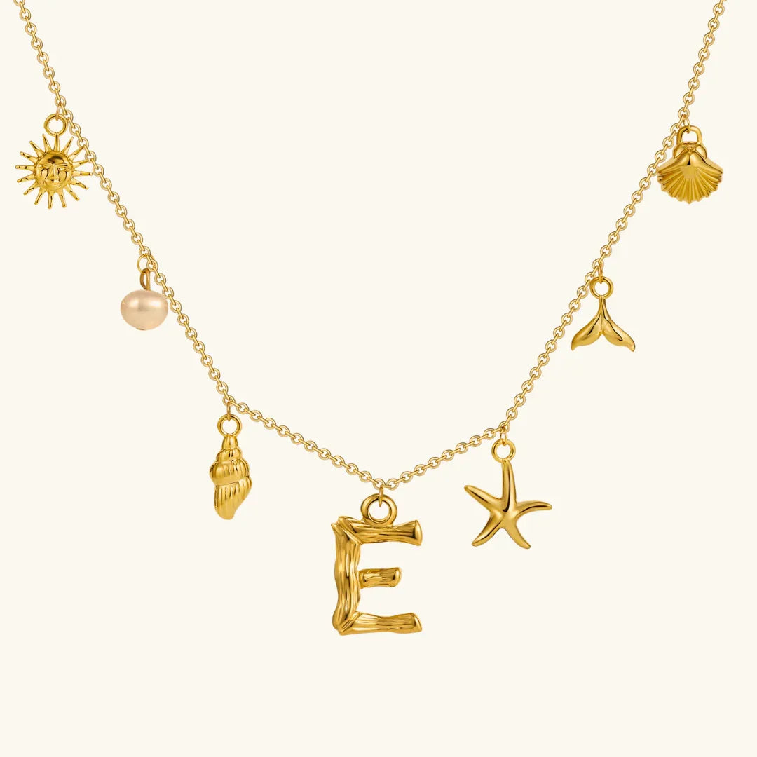 [Gaonasi]Avaria Ocean Initial Necklace