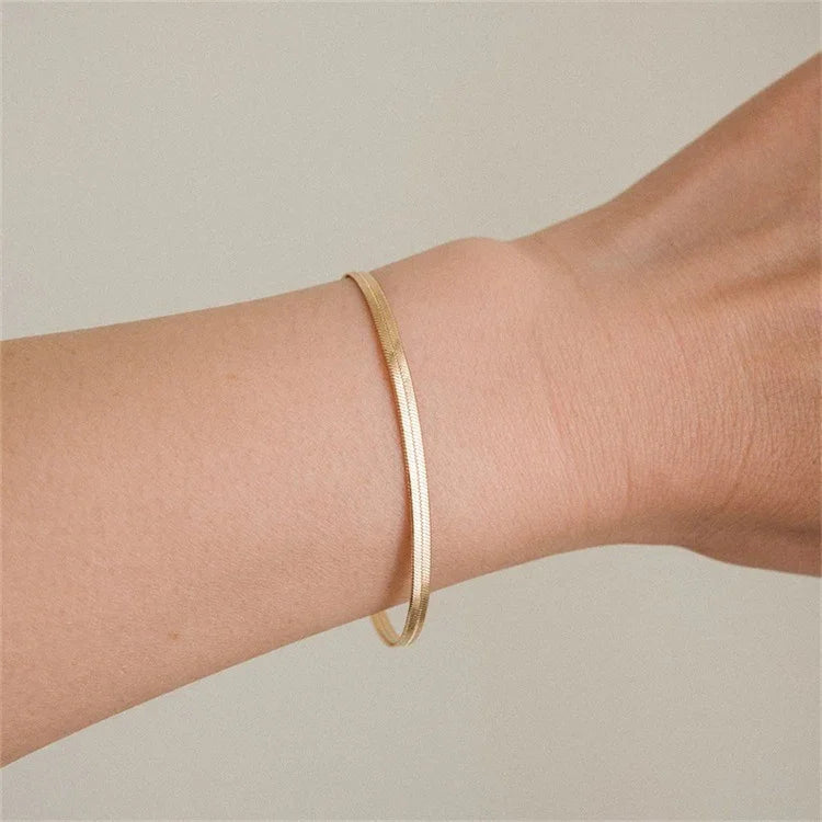[Gaonasi]Vida Gold Herringbone Bracelet