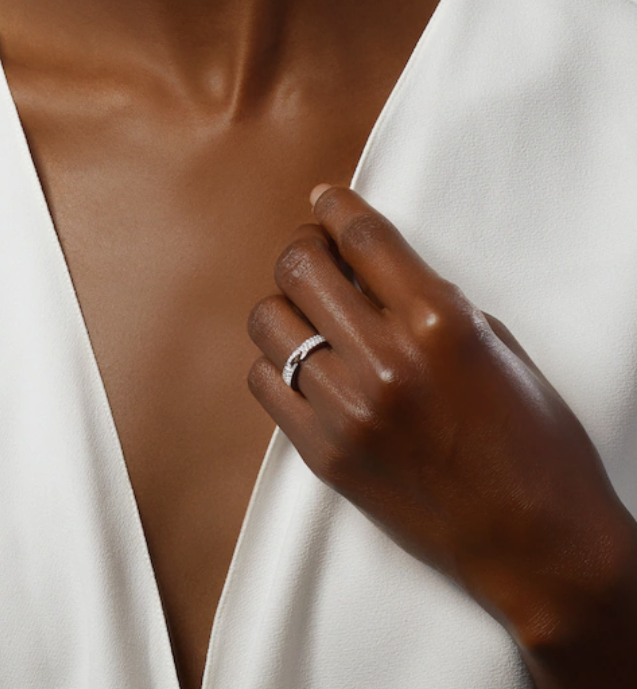 [Gaonasi]ALLIANCE LIENS VIDENCE PAVED DIAMOND 4MM RING