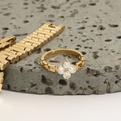 [Gaonasi]Clestine Diamond Petal Ring