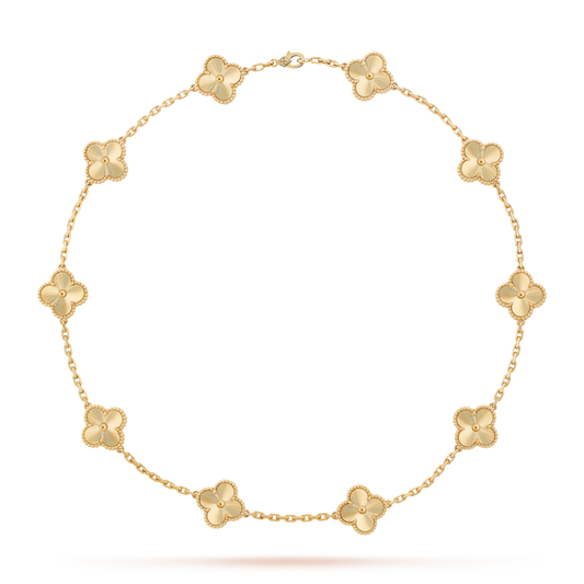 [Gaonasi]CLOVER 10 MOTIFS LASER NECKLACE
