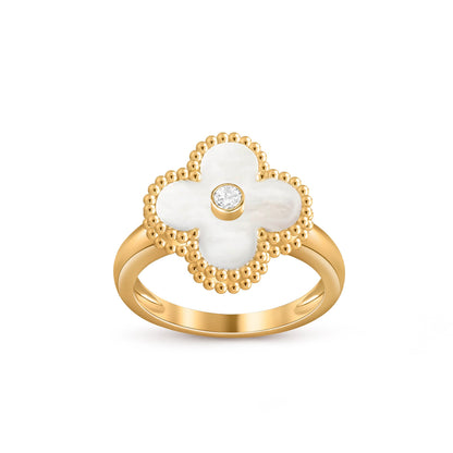 [Gaonasi]CLOVER DIAMOND RING GOLD COLLECTION