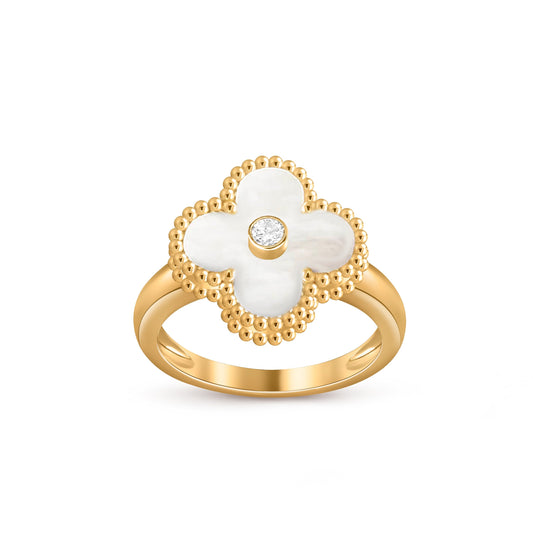[Gaonasi]CLOVER DIAMOND RING GOLD COLLECTION
