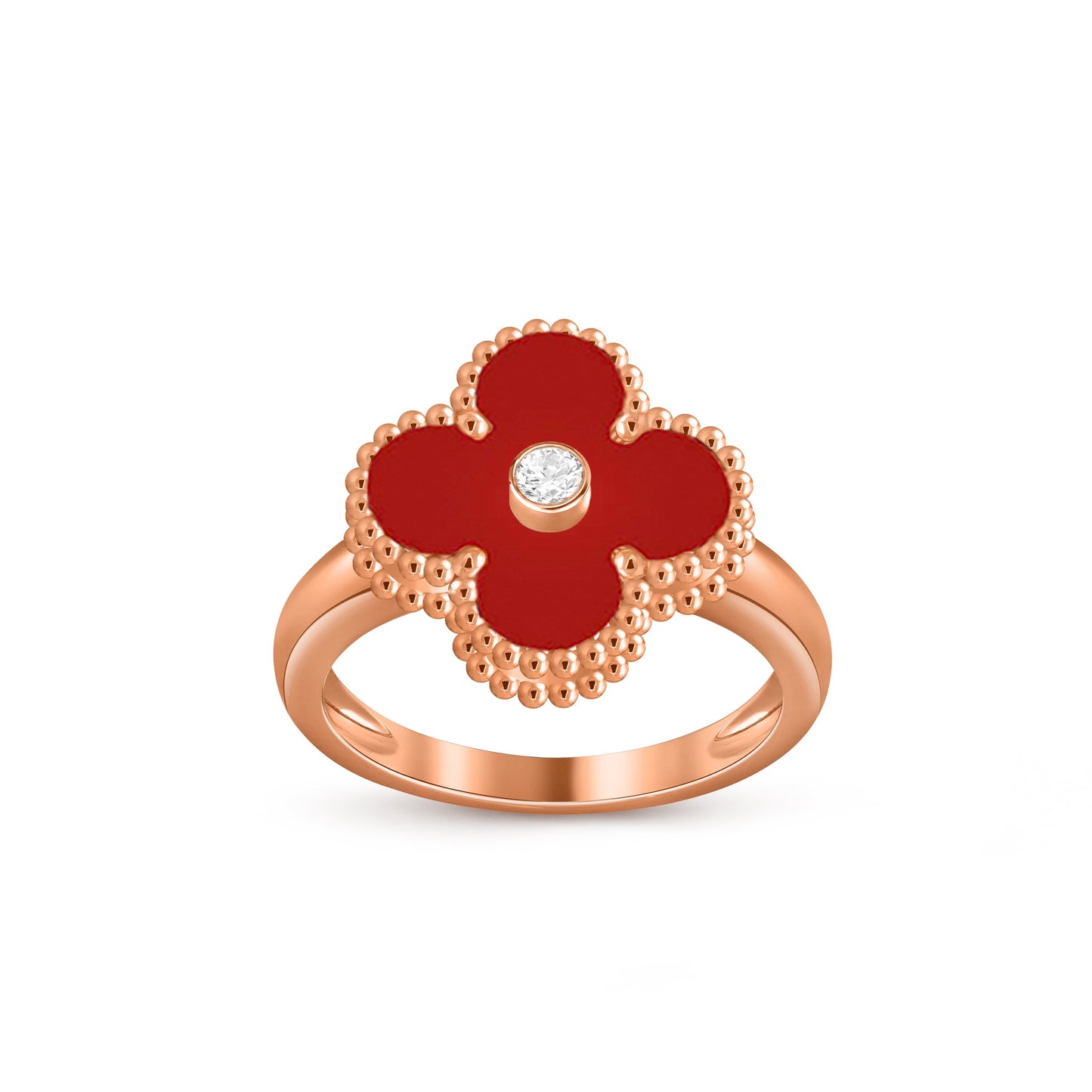 [Gaonasi]CLOVER DIAMOND RING ROSE GOLD COLLECTION