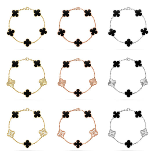[Gaonasi] CLOVER 5 MOTIF PULSAR STONE BRACELET COLLECTION