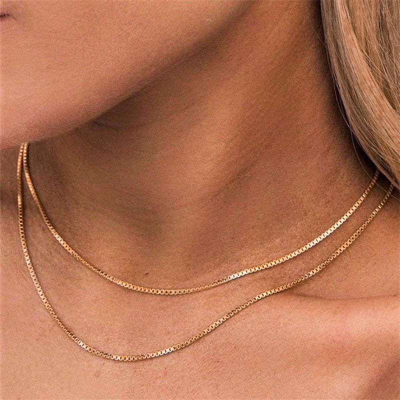 [Gaonasi]Danica Box Chain Gold Necklace
