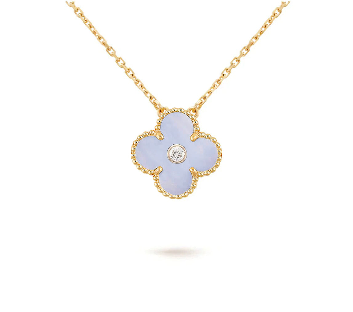 [Gaonasi]CLOVER 15MM DIAMOND SINGLE FLOWER NECKLACE COLLECTION