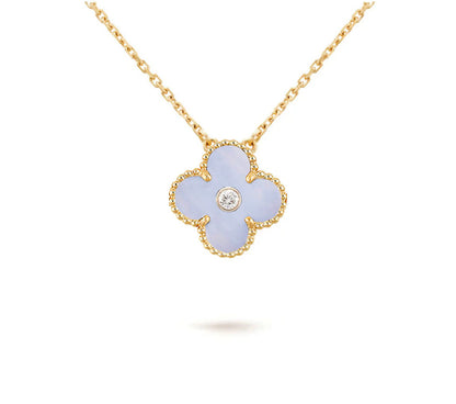 [Gaonasi]CLOVER 15MM DIAMOND SINGLE FLOWER NECKLACE COLLECTION