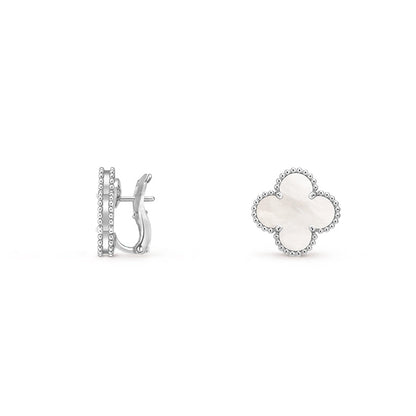 [Gaonasi]CLOVER SILVER 15MM MOP EARRINGS COLLECTION
