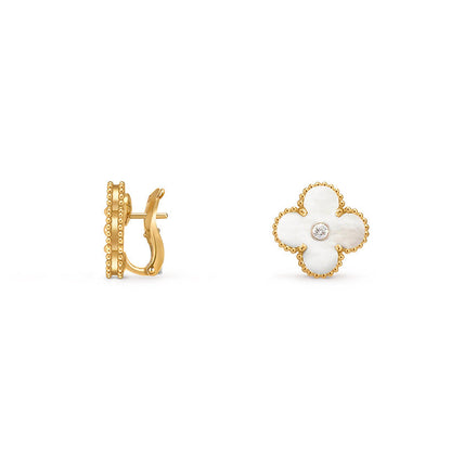 [Gaonasi]CLOVER 15MM MOP DIAMOND EARRINGS COLLECTION