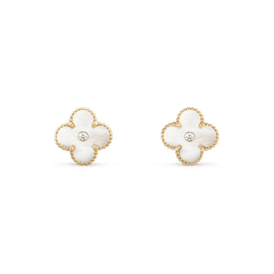 [Gaonasi]CLOVER  15MM DIAMOND EARRINGS COLLECTION