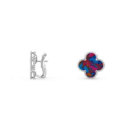 [Gaonasi]CLOVER SILVER 15MM MOP EARRINGS COLLECTION