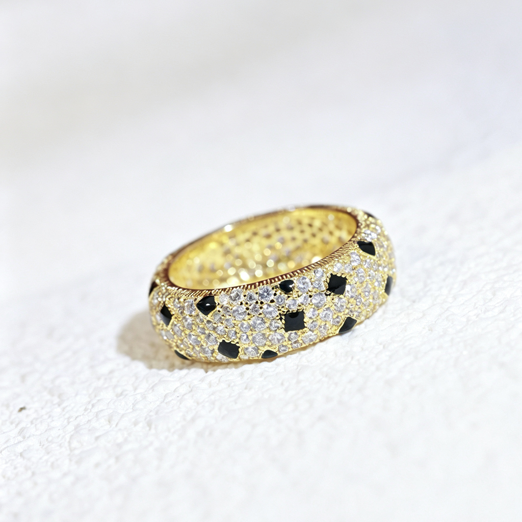 [Gaonasi Jewelry]PANTHERE SPOTTED FULL DIAMOND RING